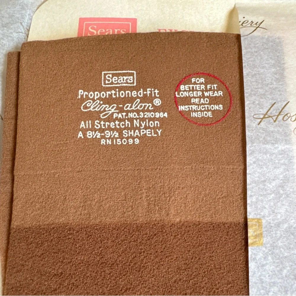 Vtg Sears Cling Alon Hosiery 3 Pair 7471 001 Tahiti Bronze Shapely A 8 1/2-9 1/2